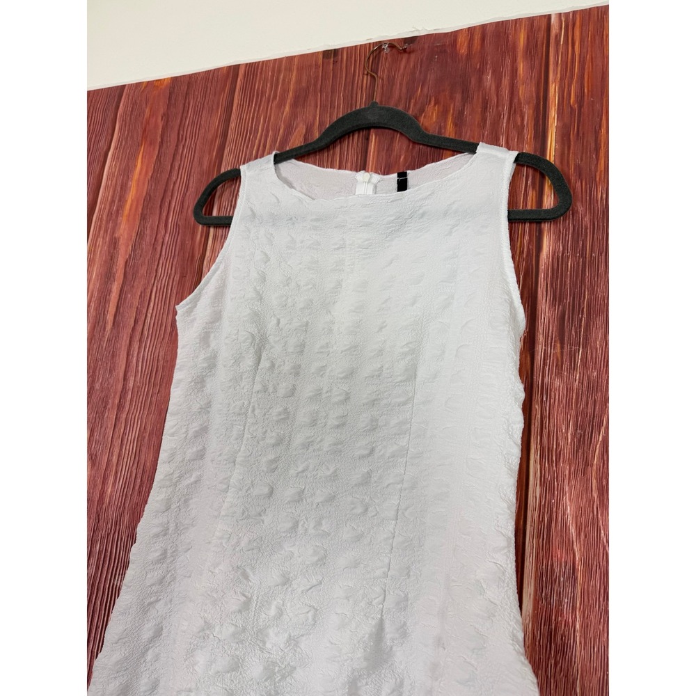 IC by Connie K Womens Small White Textured Asymmetrical Handkerchief Hem Top - Picture 2 of 7